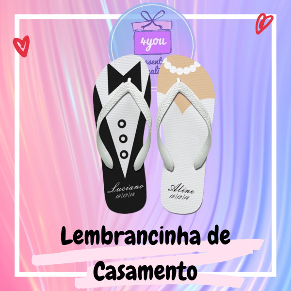 chinelo personalizado casamento